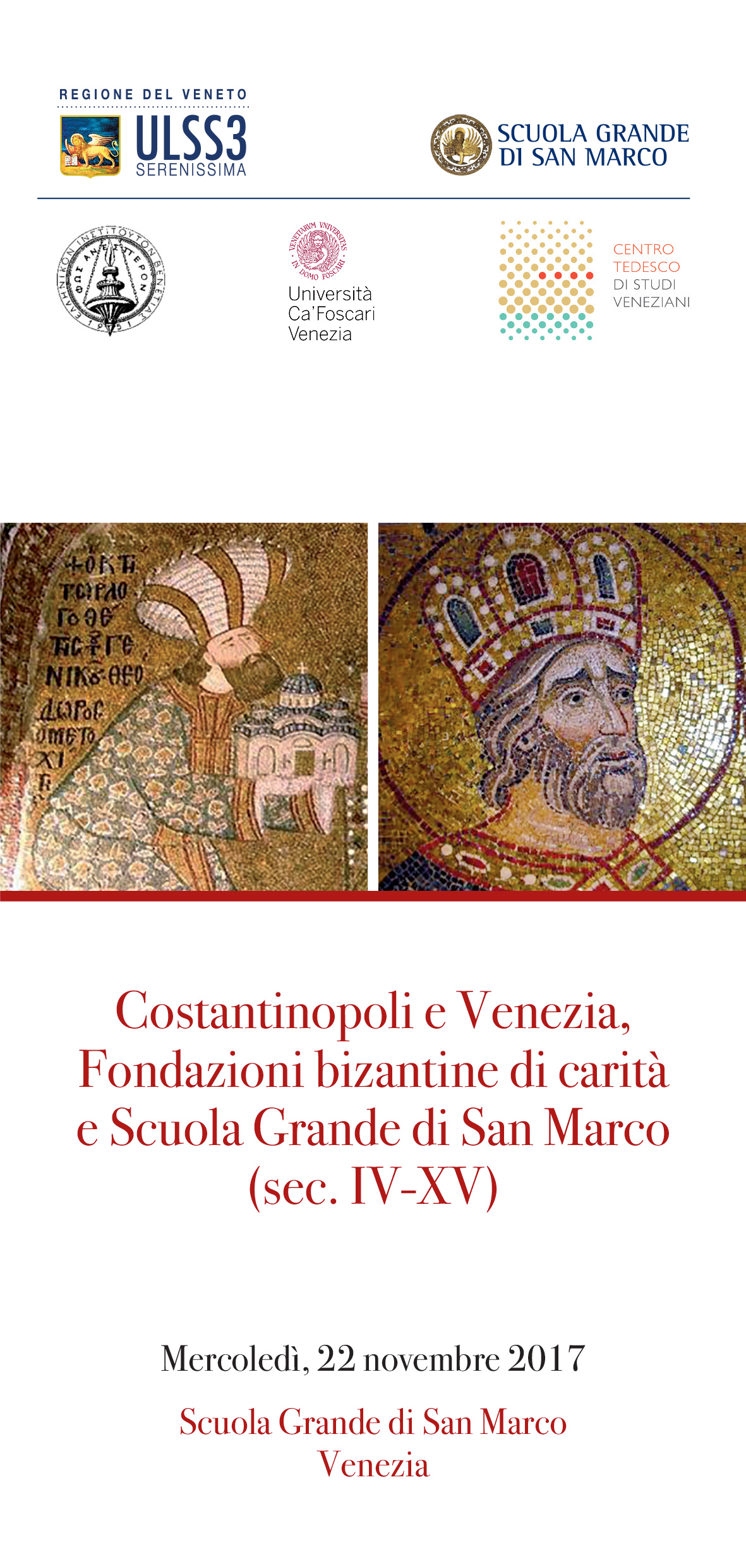 Costantinopoli e Venezia, Fondazioni bizantine di carità e Scuola Grande di San Marco (sec. IV-XV)