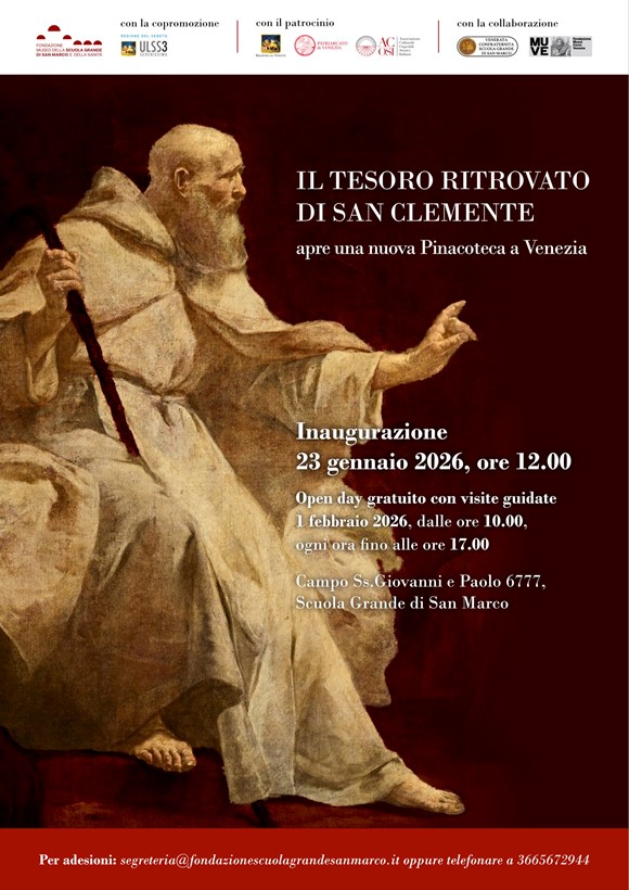 IL TESORO RITROVATO DI SAN CLEMENTE apre una nuova Pinacoteca a Venezia